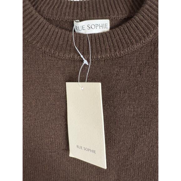 Rue Sophie Villette Crew Neck Sweater Wool Cashmere Quiet Luxury Brown S - Picture 5 of 8
